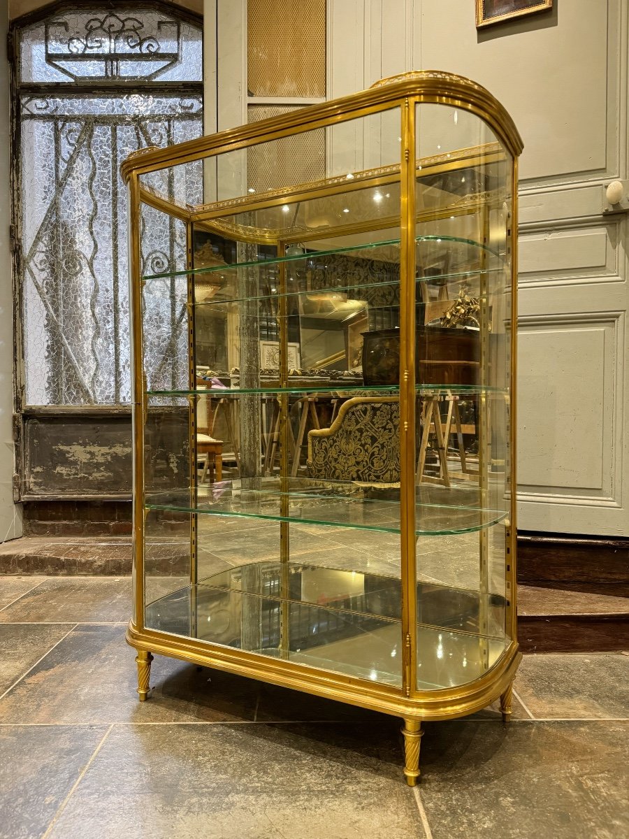 Late 19th Century Louis XVI Style Gilt Bronze Display Case -photo-3