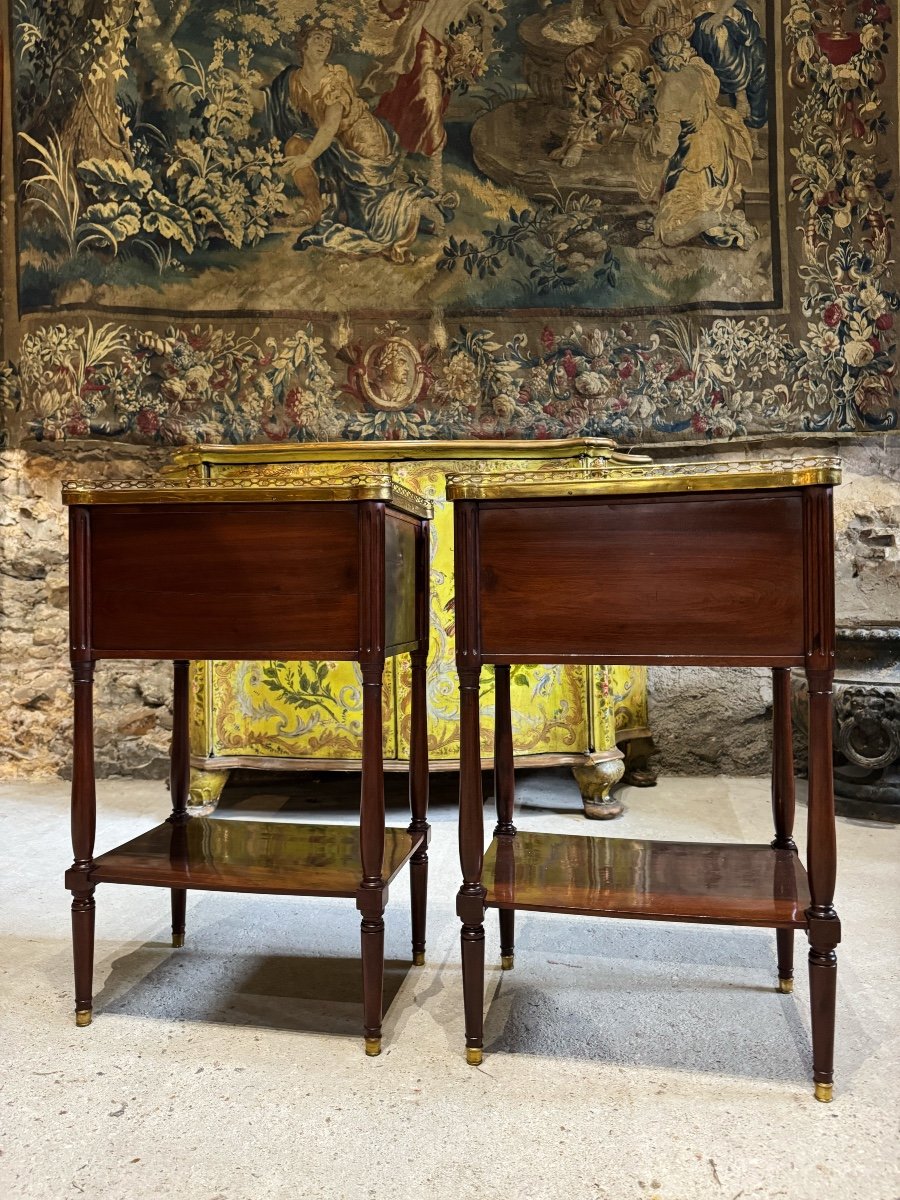 Pair Of Louis XVI Period Mahogany Curtain Bedside Tables -photo-2