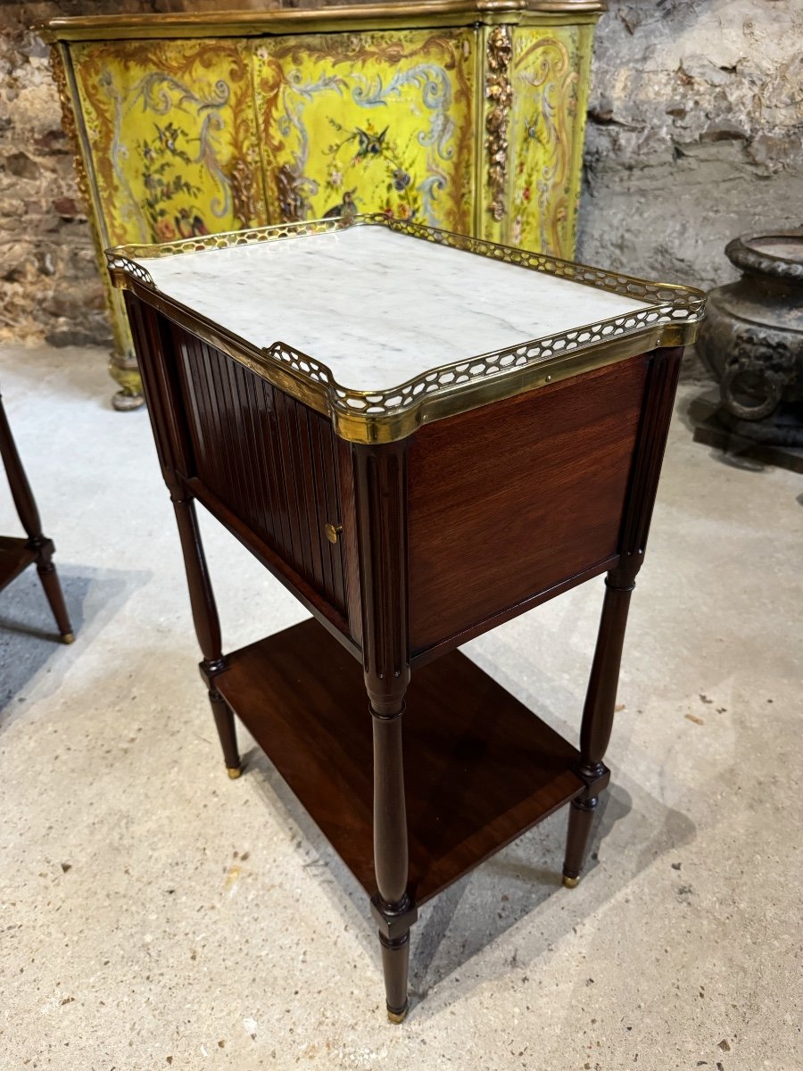 Pair Of Louis XVI Period Mahogany Curtain Bedside Tables -photo-5