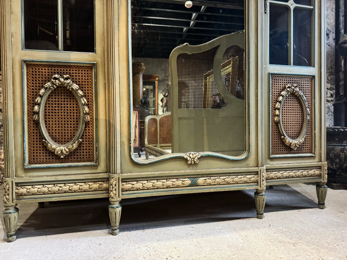 Louis XVI Style Cane Bedroom, Late 19th Century -photo-1