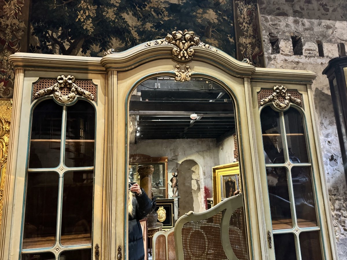 Louis XVI Style Cane Bedroom, Late 19th Century -photo-6