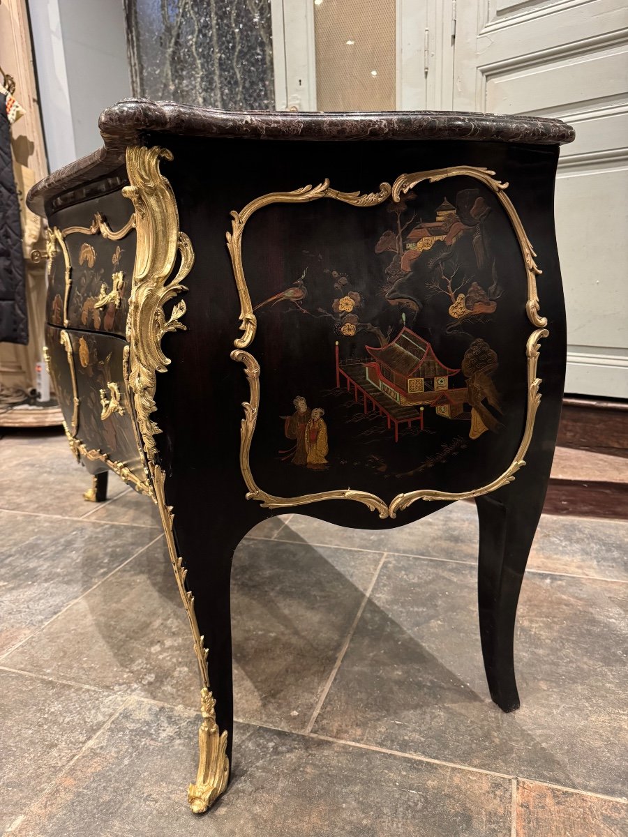 Chinese Lacquer Chest Of Drawers Attributed To Maison Jansen Early 20th Century -photo-3