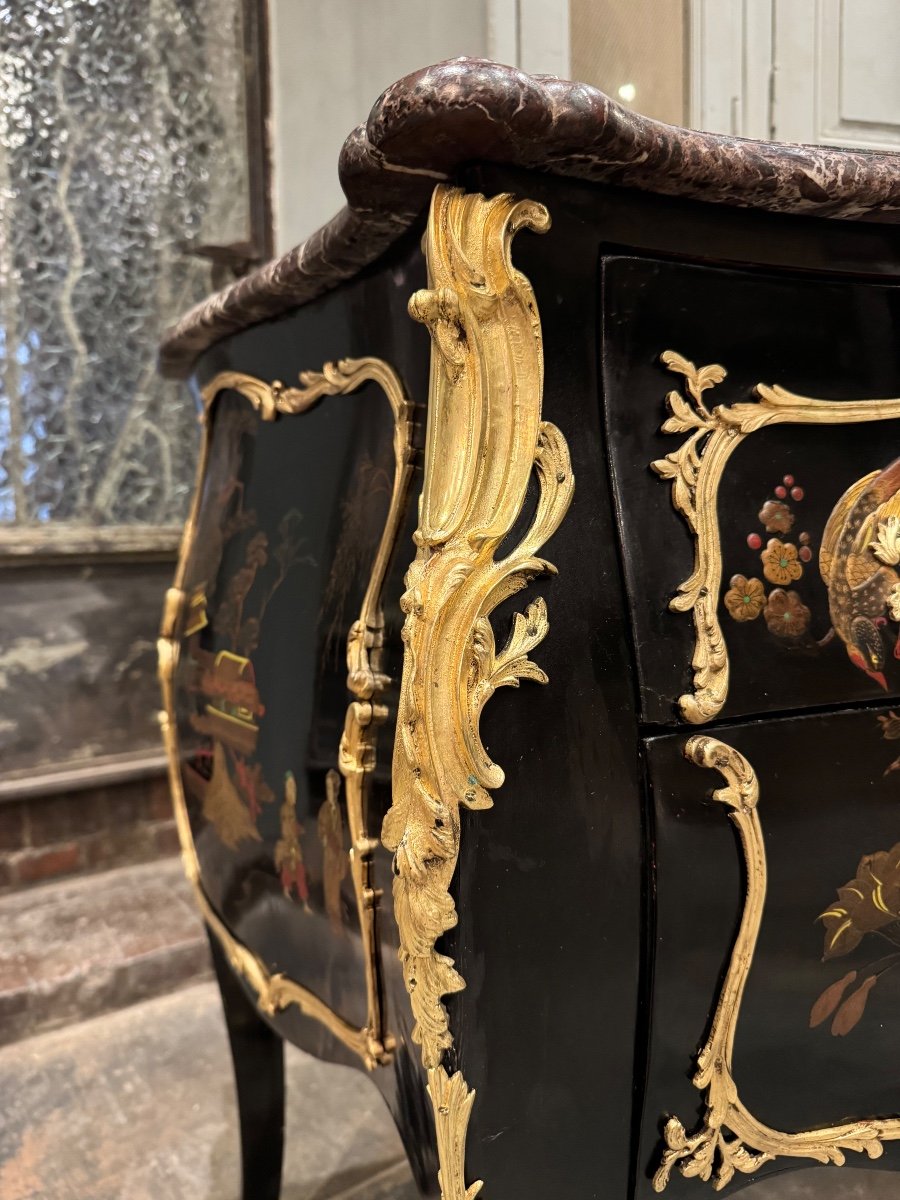 Chinese Lacquer Chest Of Drawers Attributed To Maison Jansen Early 20th Century -photo-4