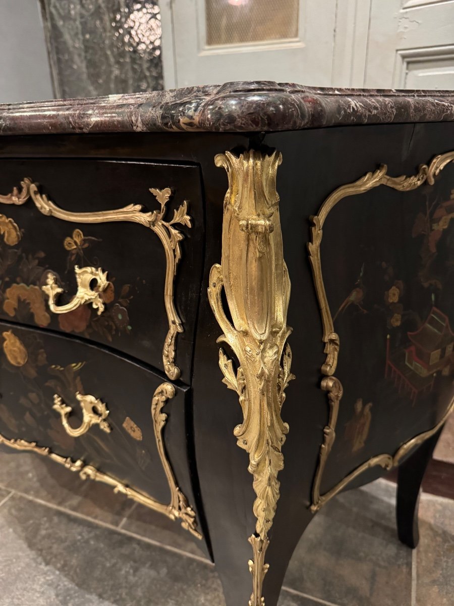 Chinese Lacquer Chest Of Drawers Attributed To Maison Jansen Early 20th Century -photo-7