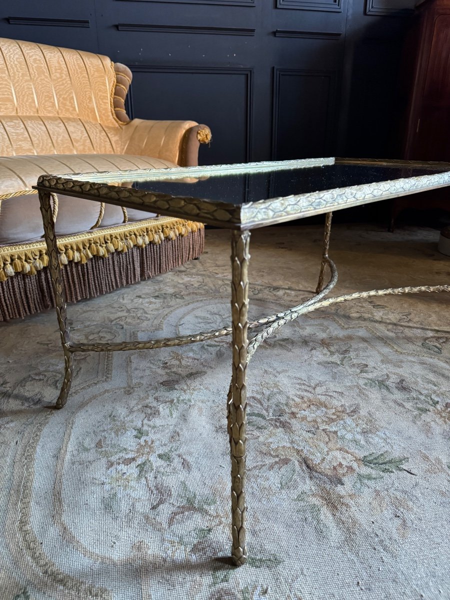 Bronze Coffee Table Palm Tree Model From Maison Charles -photo-2