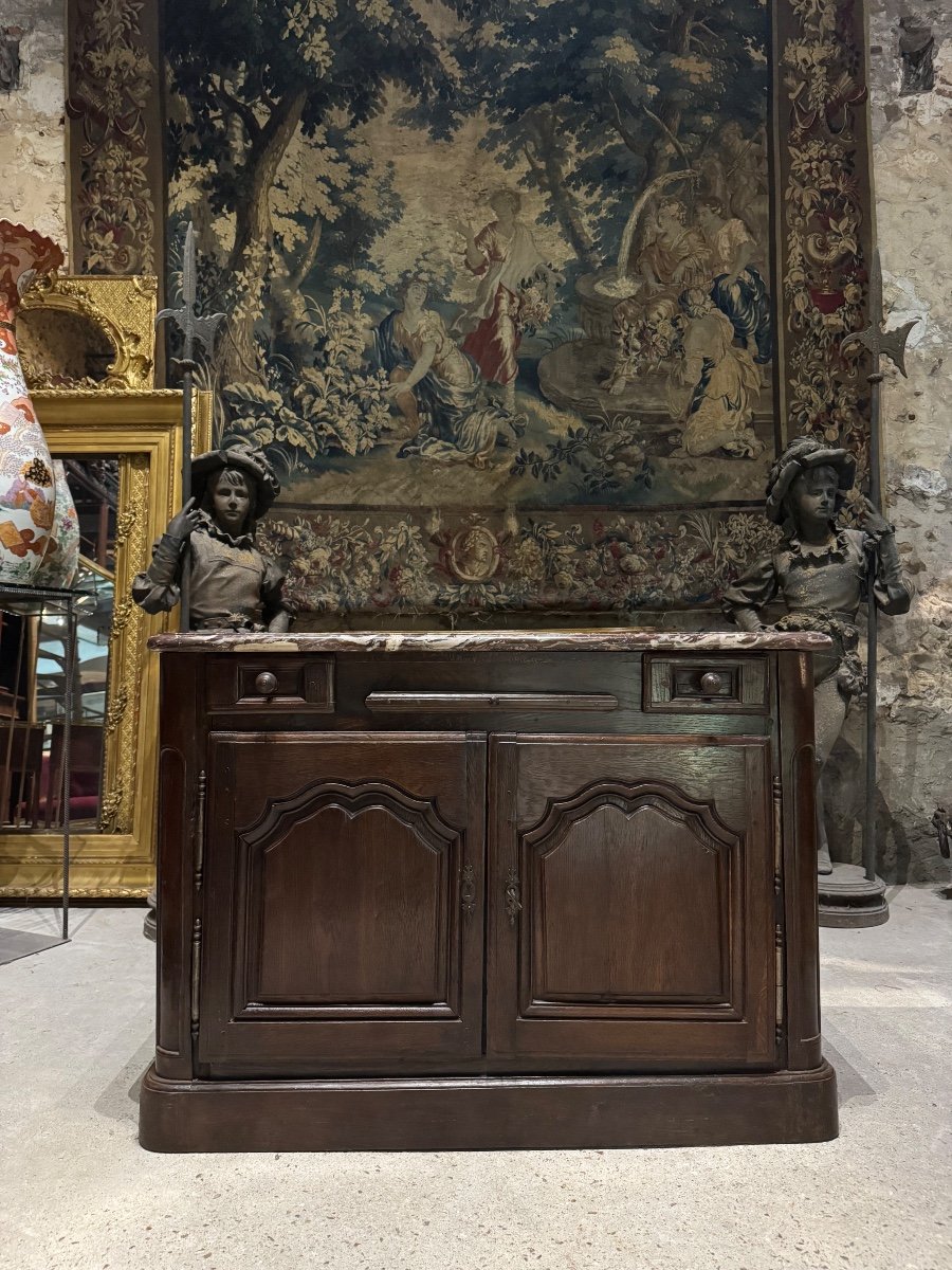 Buffet De Chasse Louis XIV En Chêne Du XVIII ème 