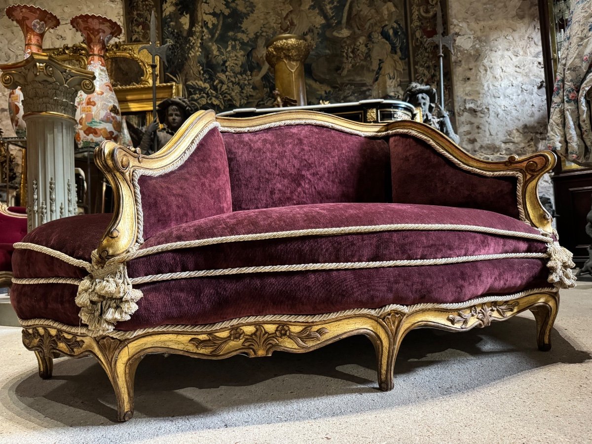 Louis XV Style Gilded Wooden Terminal From The Napoleon III Period-photo-2