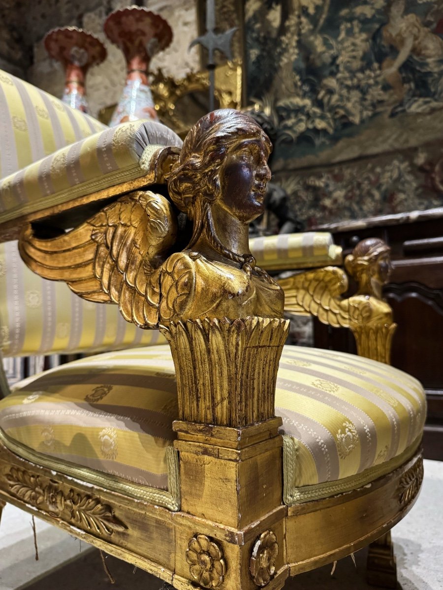 Pair Of Empire Style Caryatid Armchairs, Model By Jacob Desmalter-photo-5