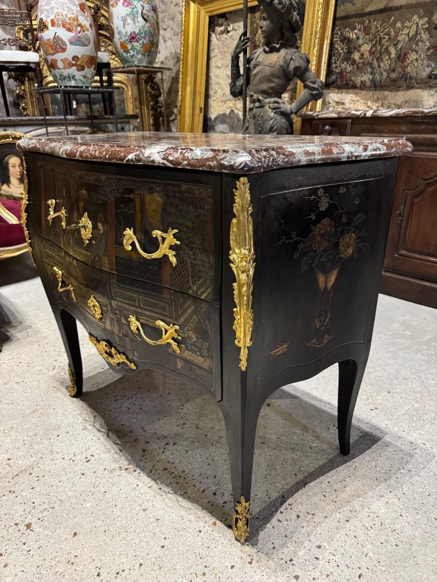 Chinese Lacquer (coromandel) Chest Of Drawers From The Napoleon III Period-photo-2