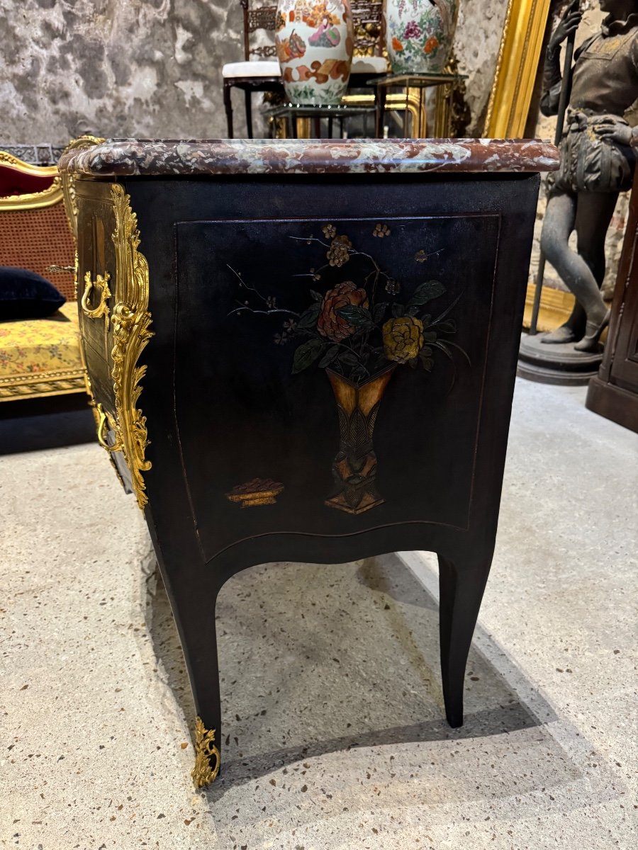 Chinese Lacquer (coromandel) Chest Of Drawers From The Napoleon III Period-photo-3