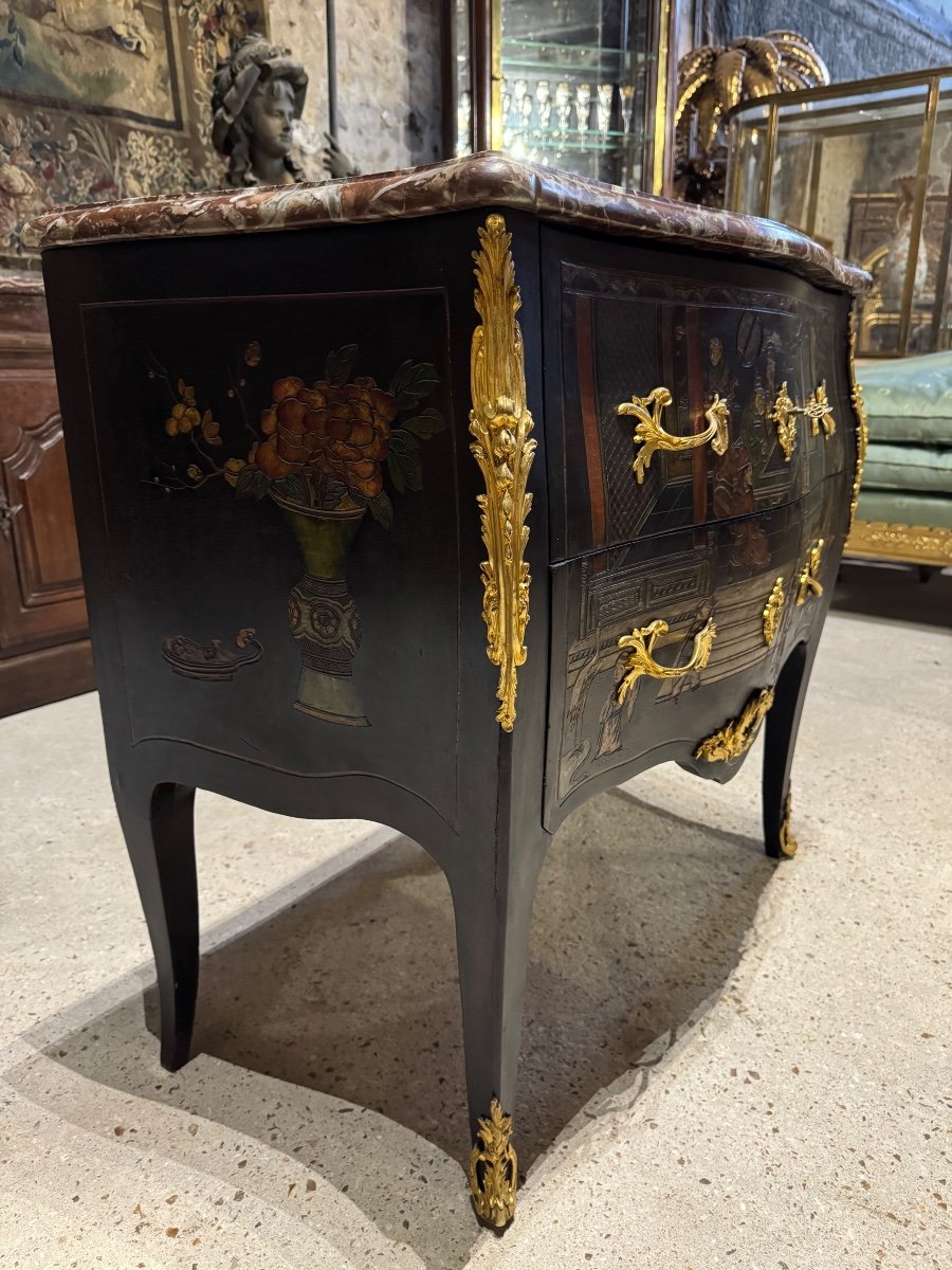 Chinese Lacquer (coromandel) Chest Of Drawers From The Napoleon III Period-photo-4