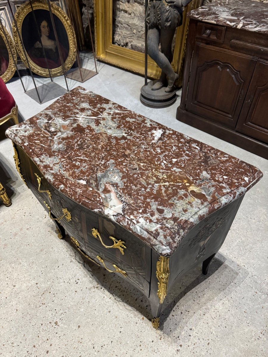 Chinese Lacquer (coromandel) Chest Of Drawers From The Napoleon III Period-photo-5