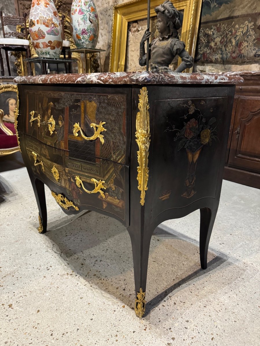 Chinese Lacquer (coromandel) Chest Of Drawers From The Napoleon III Period-photo-7