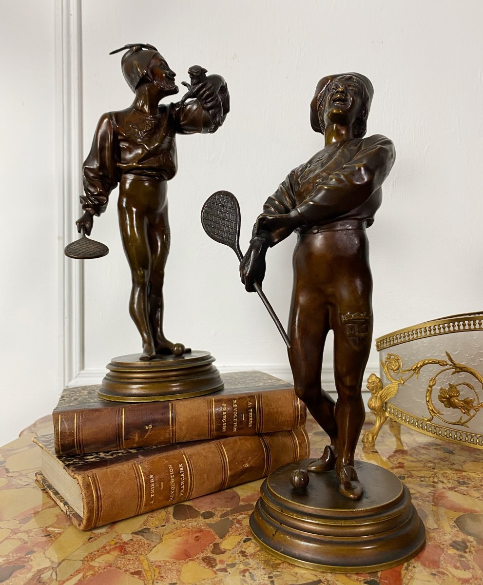 Pendant De Bronzes Aux Sujets Amusants  Par Alfred Barye (1839-1882 ) 