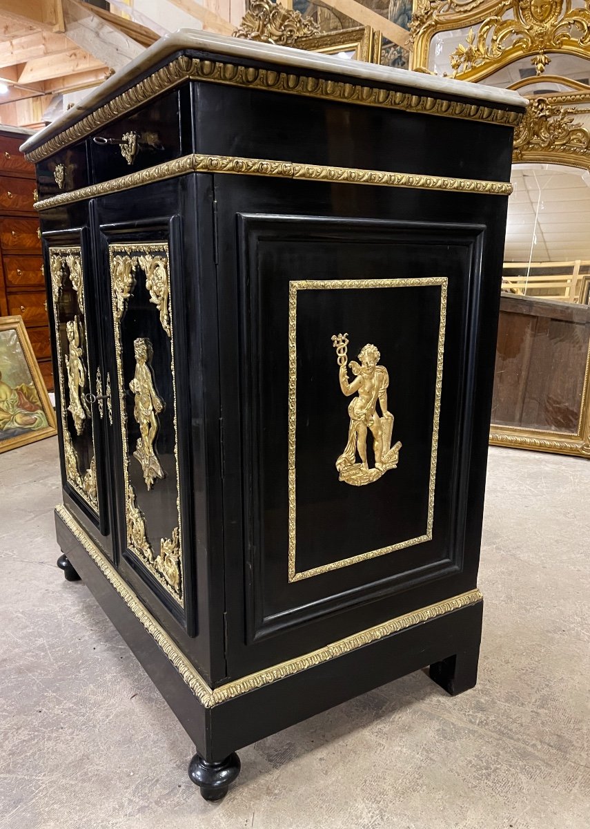 Buffet Support In Blackened Wood And Gilded Bronzes In The Young Befort From Napoleon III Period-photo-3
