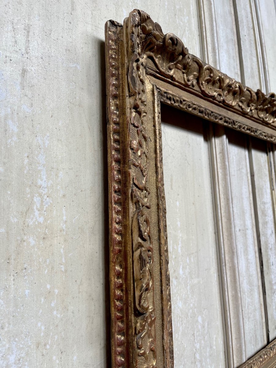 Louis XV Period Frame In Golden Wood From The XVIIIth Century Carved Oak-photo-3