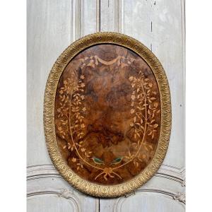 Marquetry Panel Signed And Dated 1850, Provençal Work From The Napoleon III Period