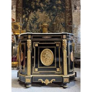 Meuble D’appui En Marqueterie Boulle Et Médaillons En Bronze D’époque Napoléon III