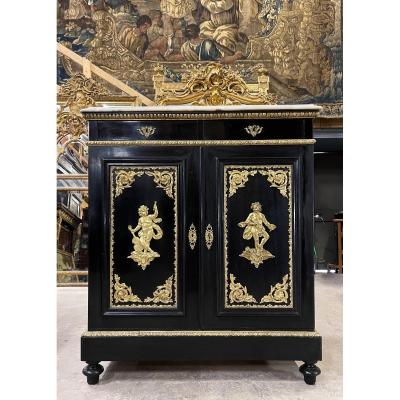 Buffet Support In Blackened Wood And Gilded Bronzes In The Young Befort From Napoleon III Period