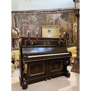 Piano In Martin Varnish And Golden Bronzes From Napoleon III Period, Aubert In Paris