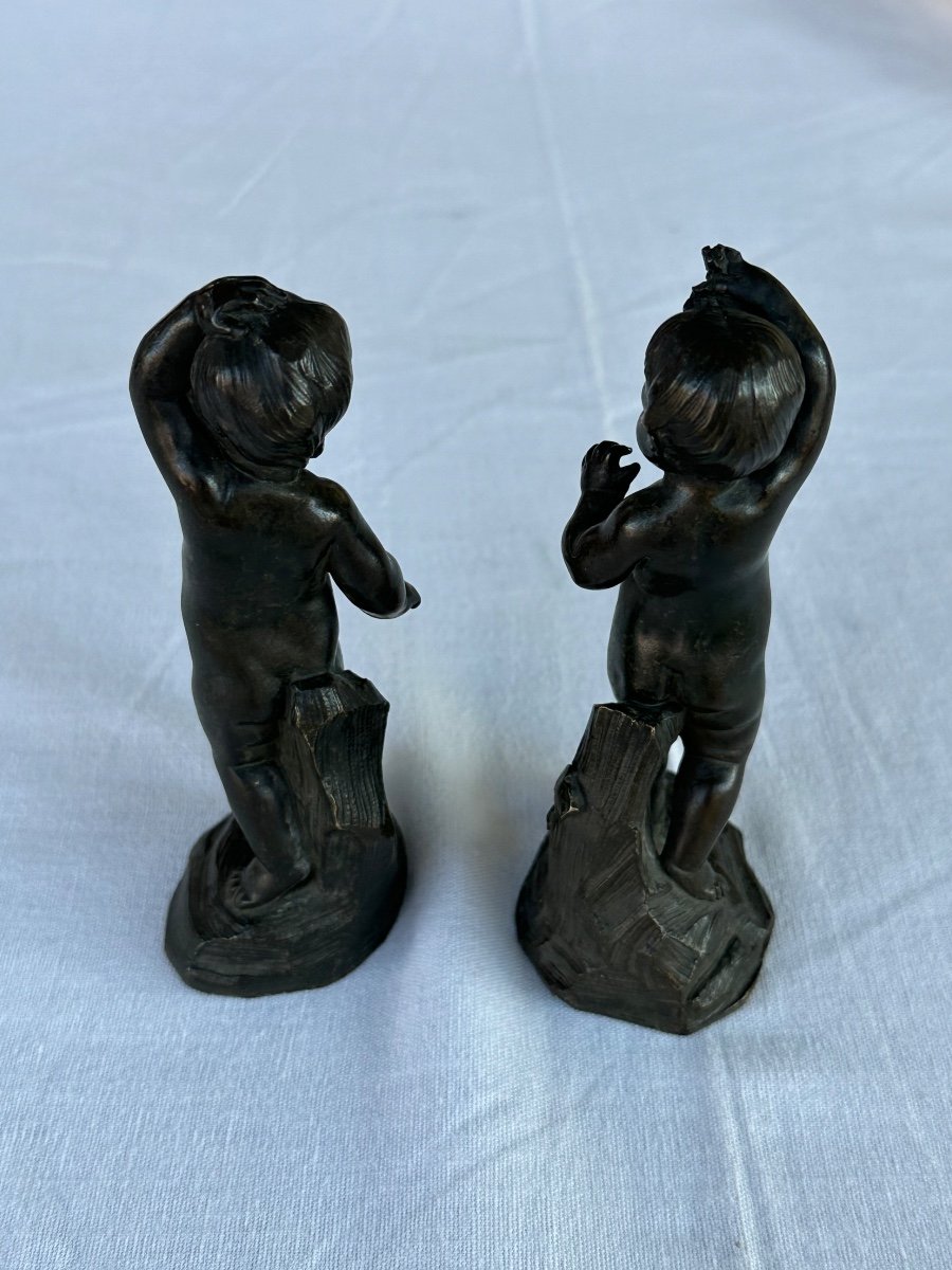 A. Meunier - Paire De Putti En Bronze-photo-1