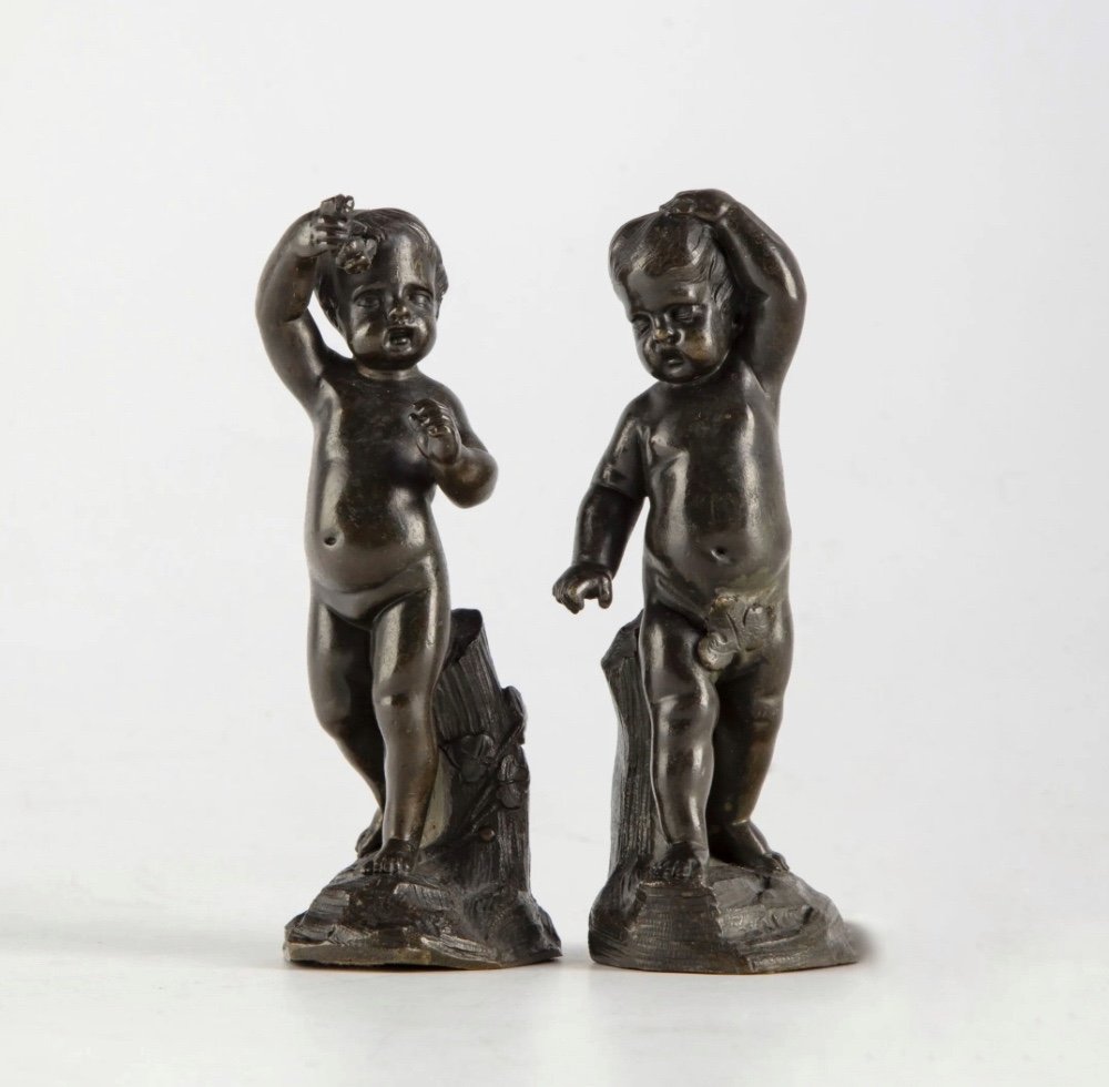 A. Meunier - Paire De Putti En Bronze