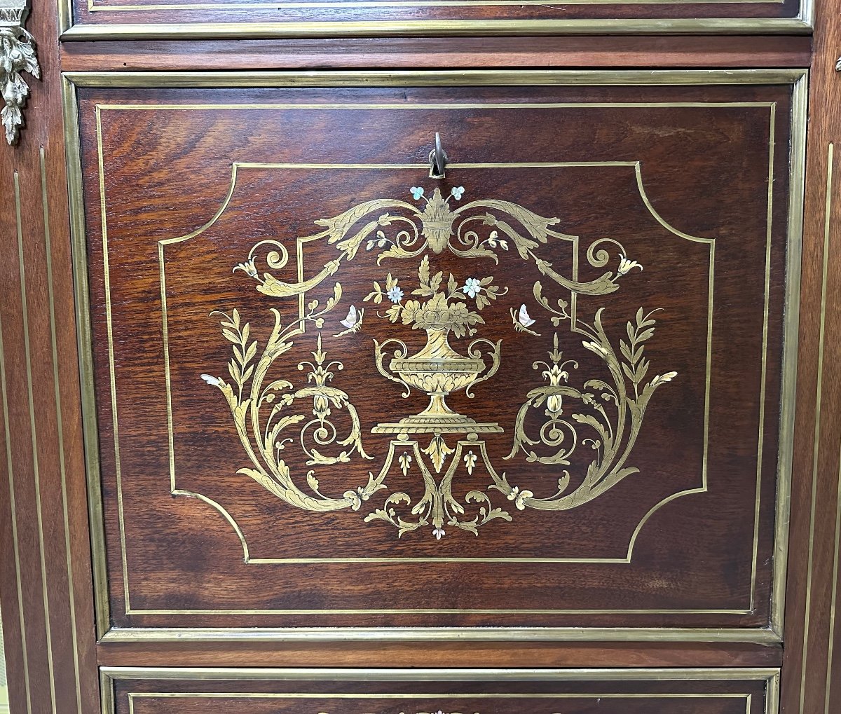 Louis XVI Style Secretary In Marquetry-photo-1