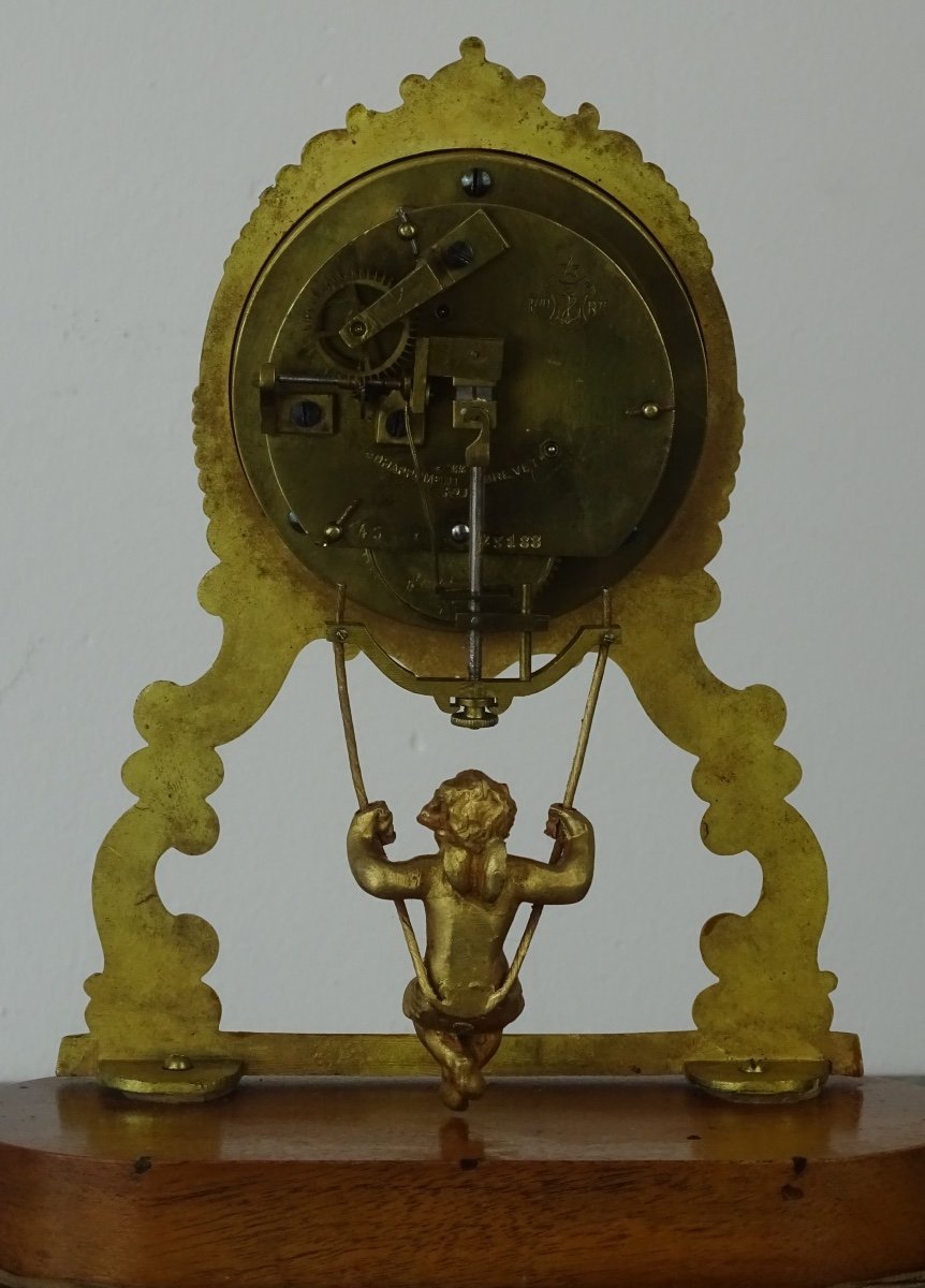 Eugène Farcot - Skeleton Clock With Putti On Its Swing - 19th Century-photo-4