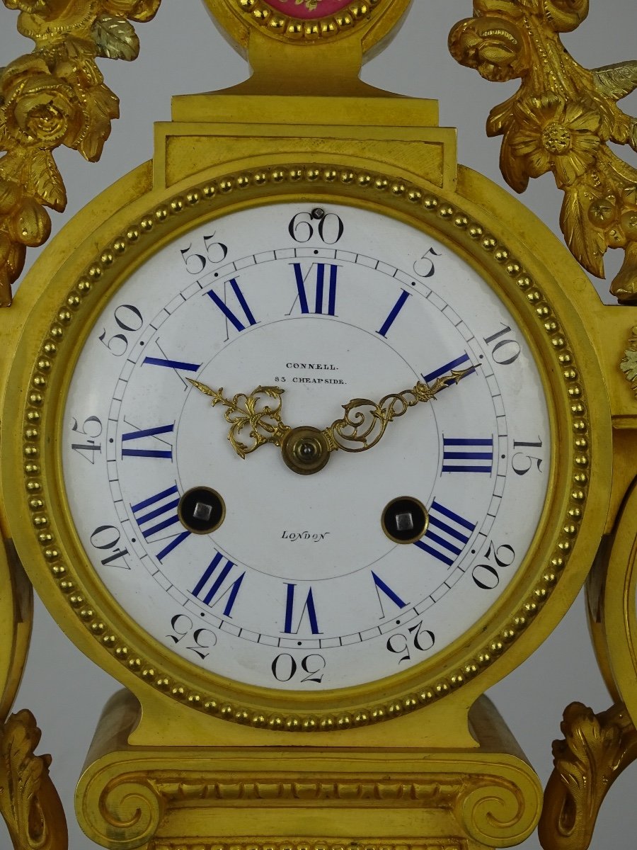 Pendulum In Gilt Bronze And Porcelain - Late 19th Century-photo-4