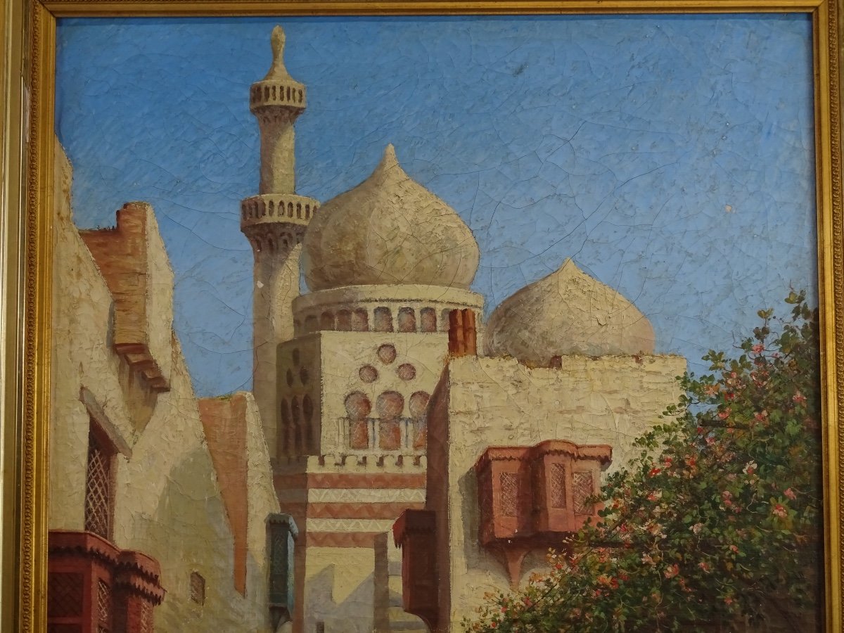 Orientalist - Oil On Canvas From The 20th Century-photo-4