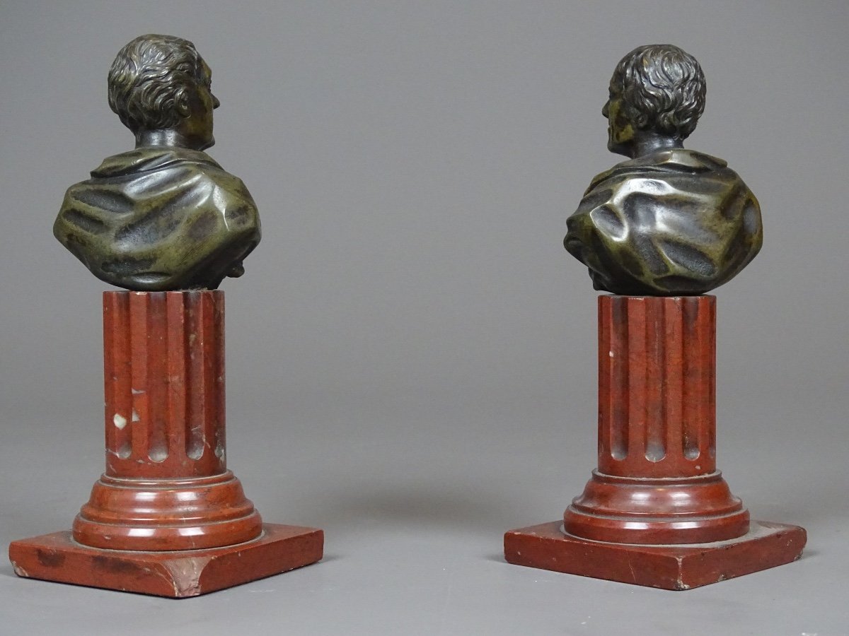 Pair Of Bronze Busts - Second Half Of The 19th Century-photo-4