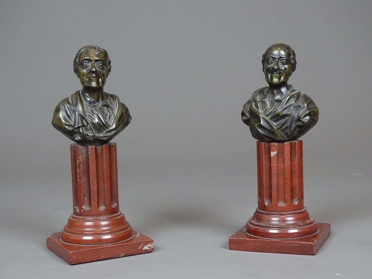 Pair Of Bronze Busts - Second Half Of The 19th Century