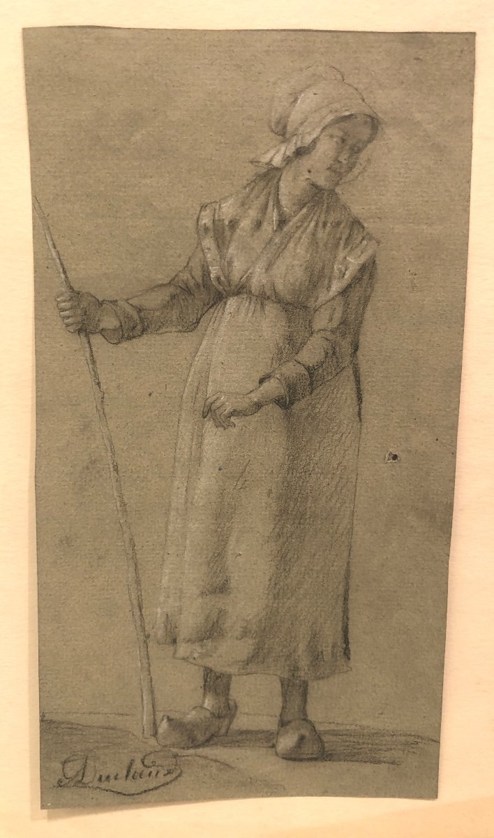 Jean Antoine Duclaux Lyon 1783-1868 2 Drawings Women In The Countryside Drawing /7-photo-4