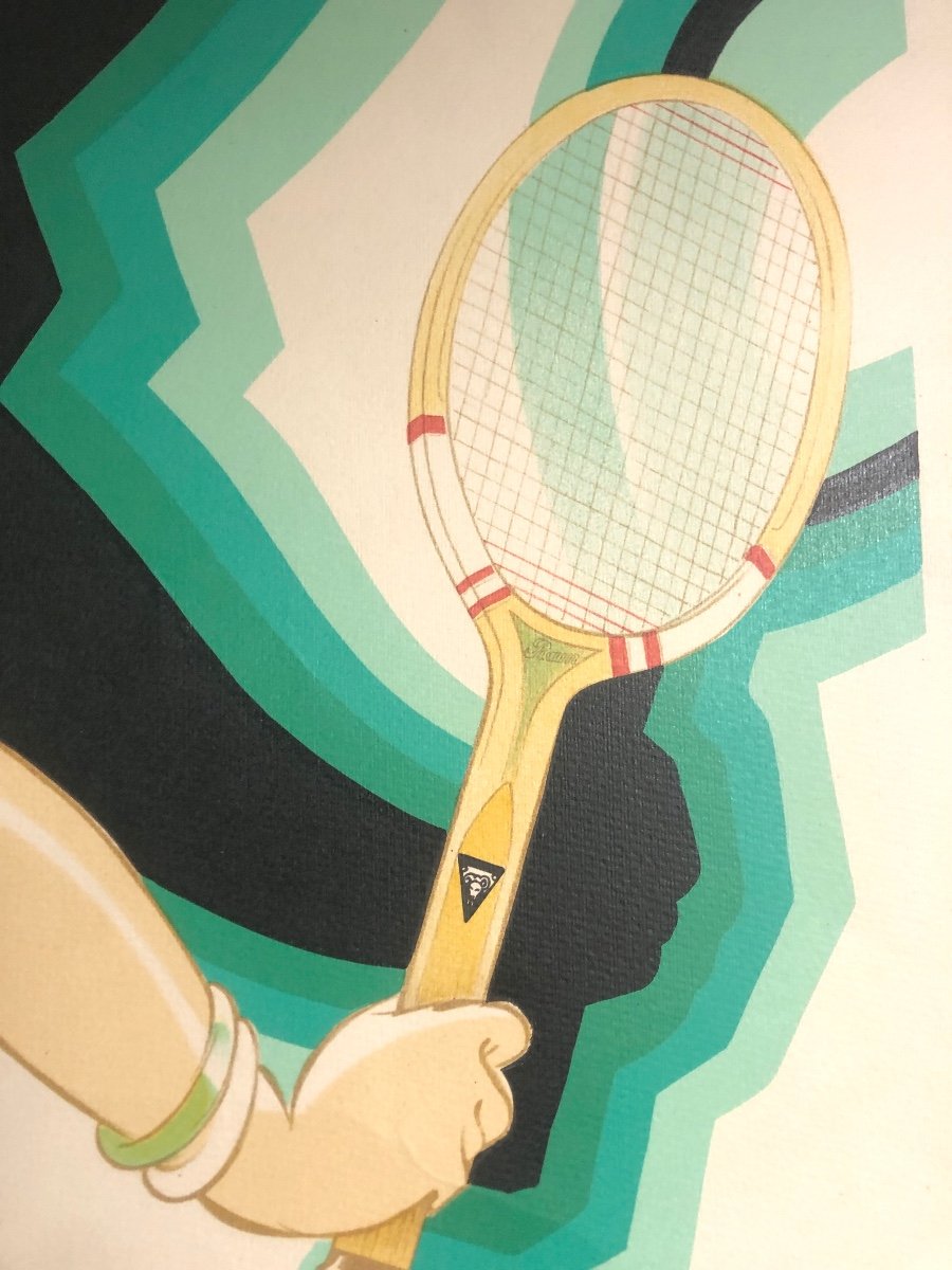 Rene Vincent Poster Tennis Suzanne Lenglen Printer Mourlot Edition Artcurial-photo-1