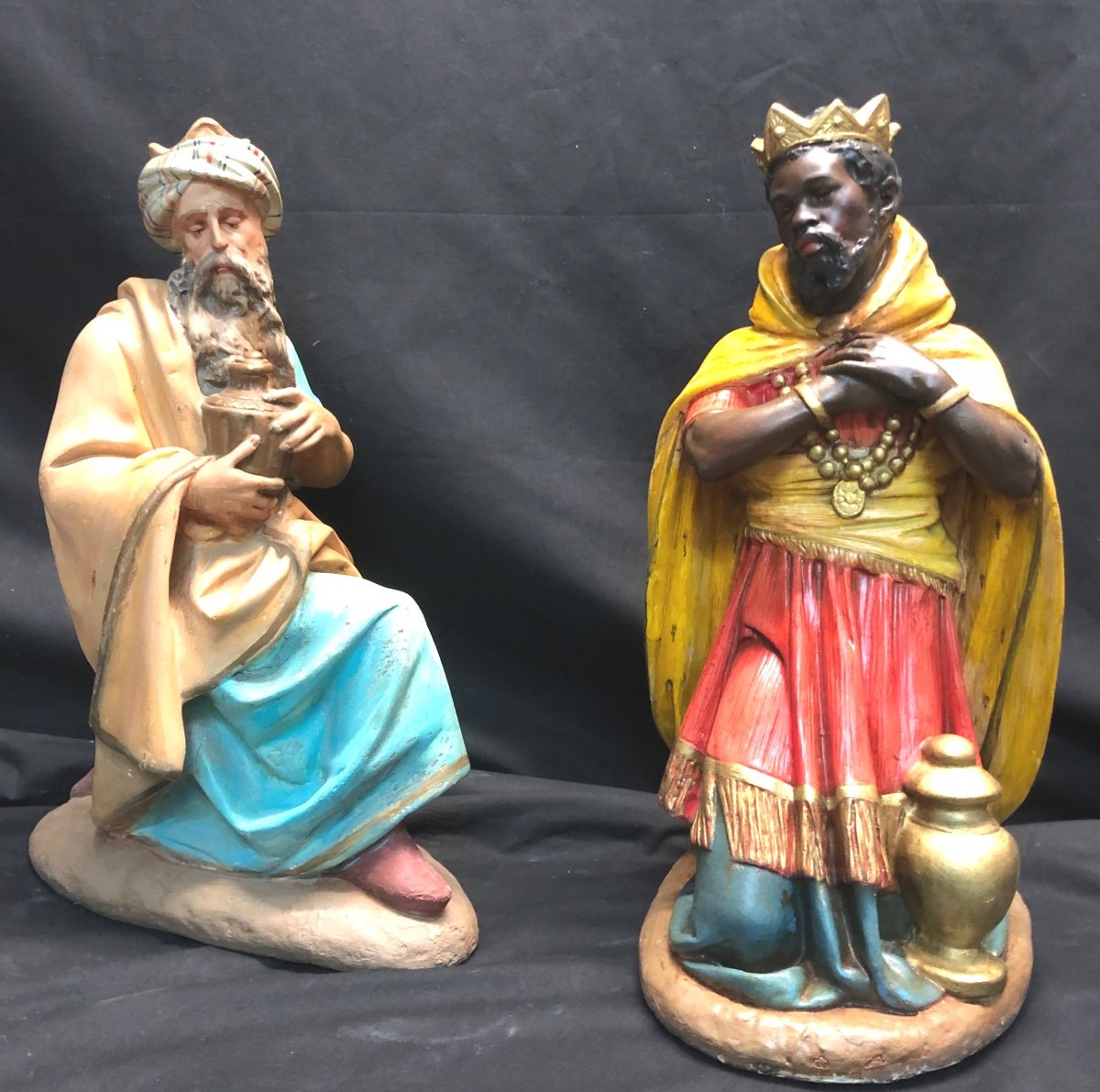 TRES GRANDE CRECHE D’EGLISE de Noel fin XIXe COMPLETE En Tres Bon Etat -photo-4