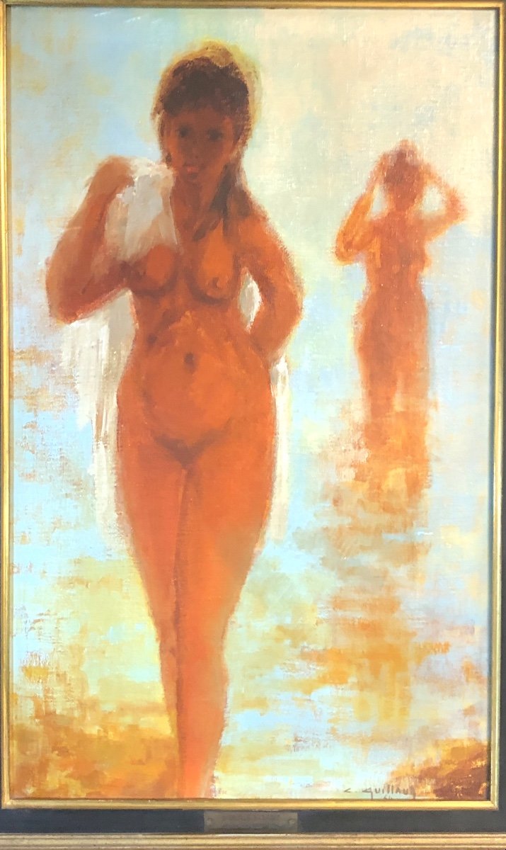 Charles Guillaud 1925-2014 Oil 1964 Young Bather The Perfect Oval-photo-3