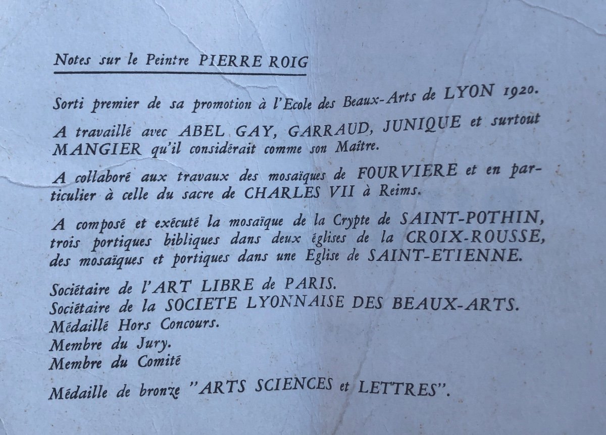 Pierre Roig 1905-1963 Big Oil Nîmes Cathedral 61x50cm-photo-1