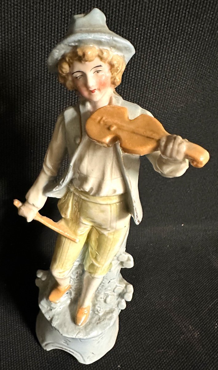 Jeune Violoniste Biscuit fin XIXe Violon Musique /2-photo-2