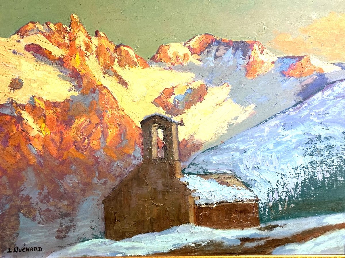 Lucien QUENARD 1902-1995 Huile La Meije Le Rateau montagne Alpes Mont Blanc