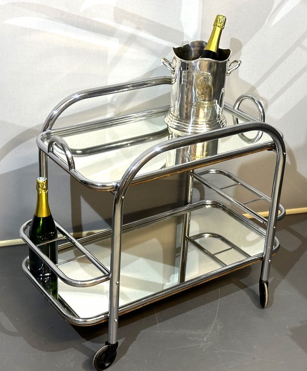 Rolling Serving Table Trolley Art Deco Rolling Bar With Removable Top