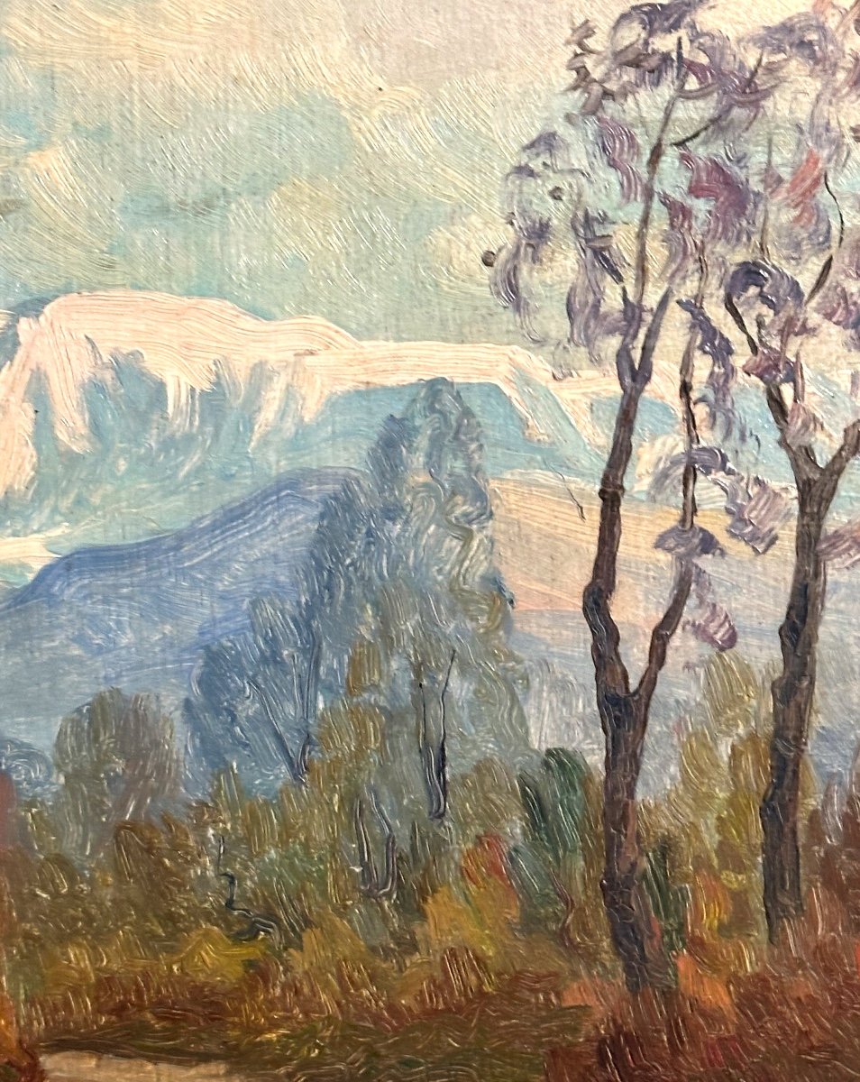 Florent CHADE 1896-1985 Huile Paysage de montagne Alpes Chadé Grenoble-photo-1