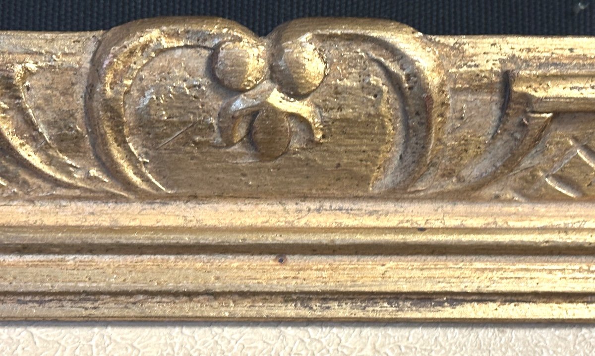 Cadre Montparnasse en bois doré 40 X 30,5 (ou 44 X 34 sans la marie louise) En très bon état-photo-4