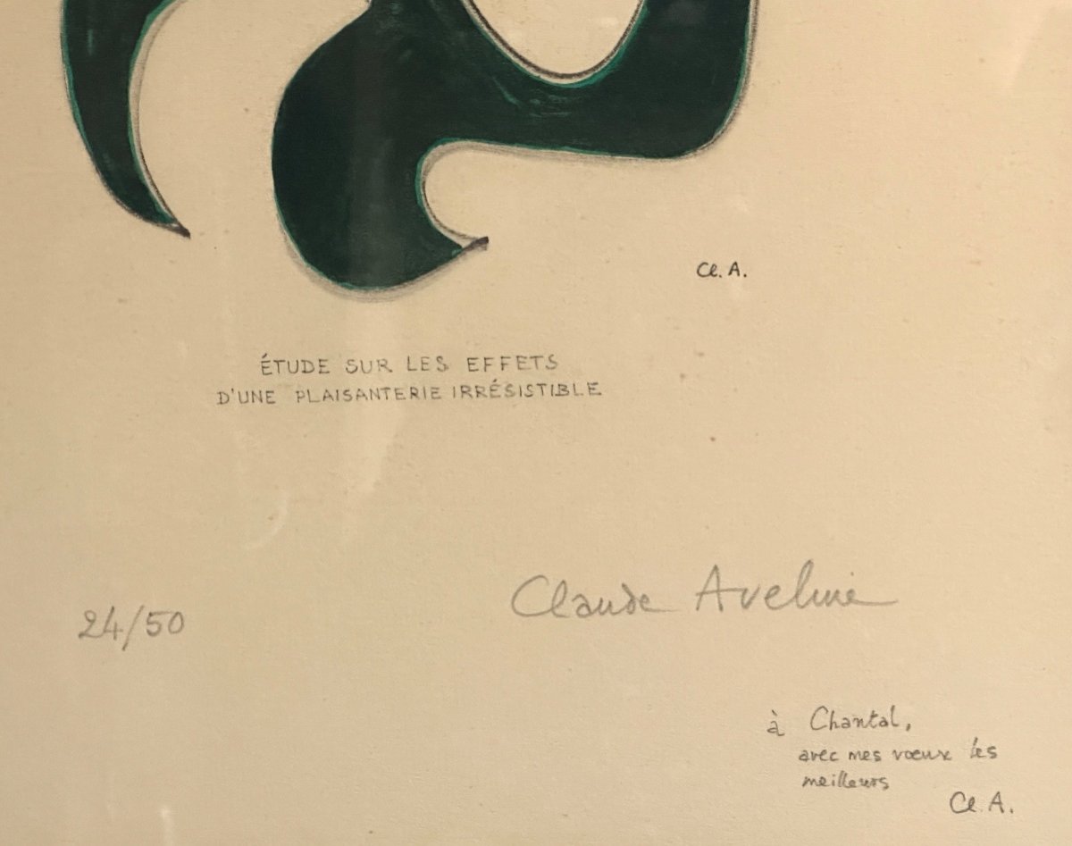 Claude Aveline 1901-1992 Rare Print Study On The Effects Of An Irresistible Joke -photo-3