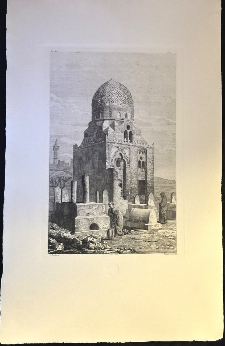 Gabriel Toudouze 1811-1854 Engraving Tomb Of The Aioubites Cairo Egypt Chalcography Louvre Orient /1-photo-2