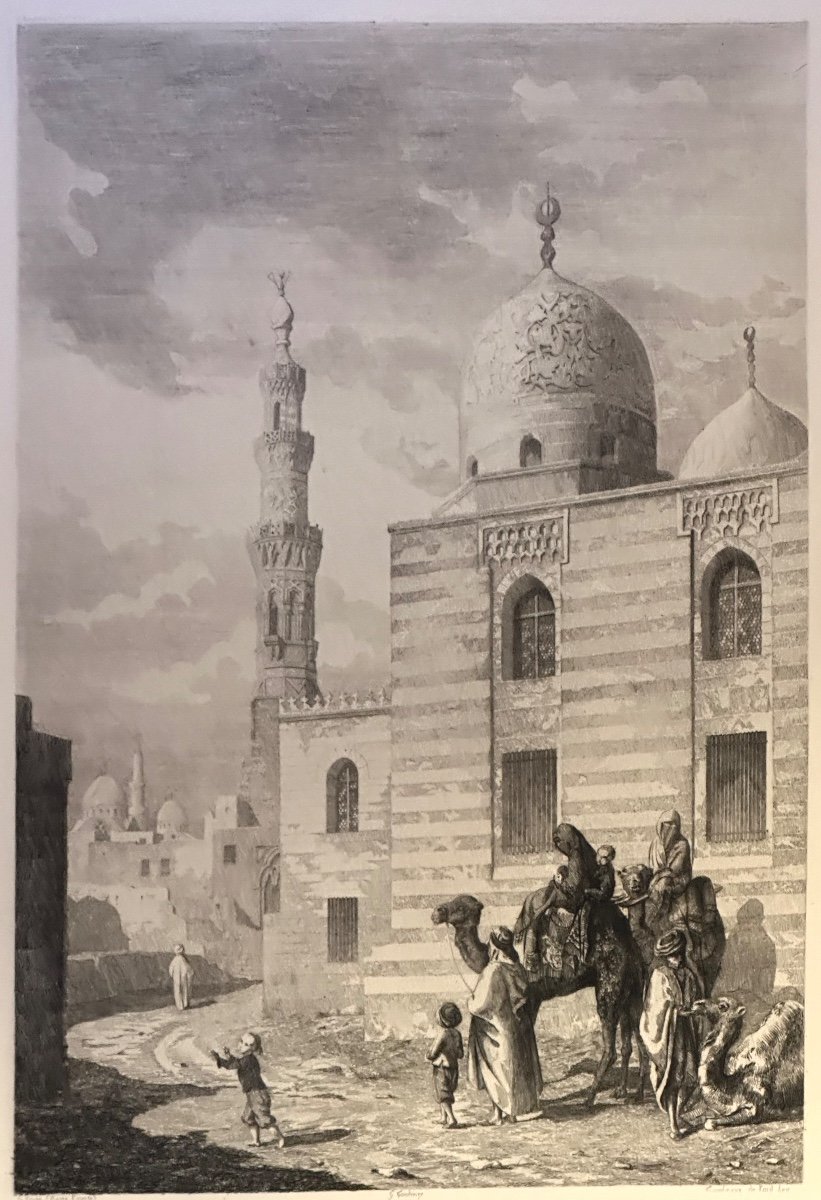 Gabriel Toudouze 1811-1854 Etching Tomb Of Caïd Bey In Cairo Egypt Chalcography From The Louvre Kaid -bey /2