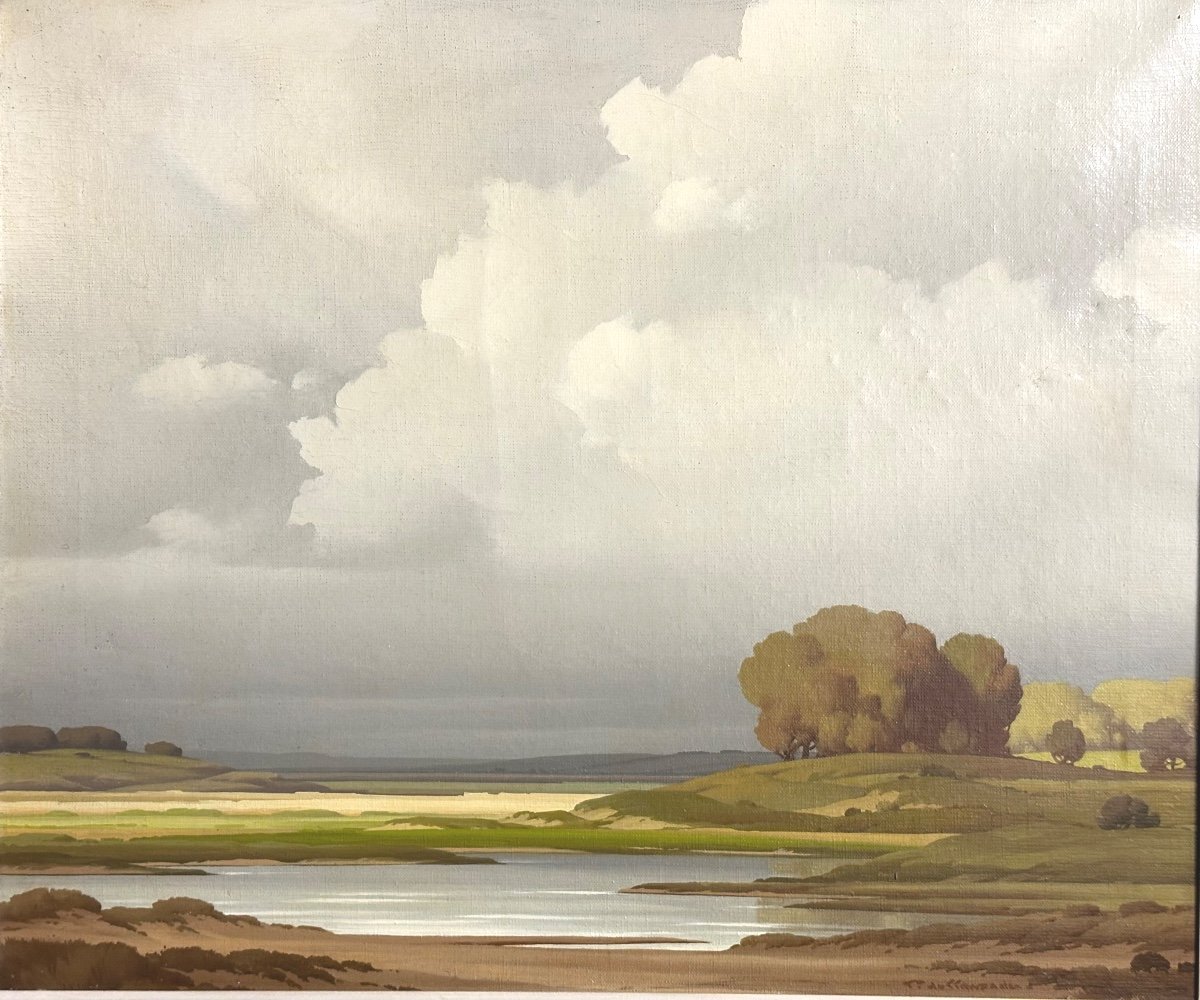 Pierre De Clausade 1910-1976 Important Oil Banks Of Loire-photo-2