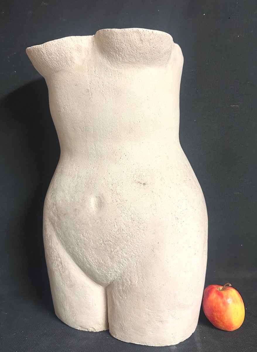 Large Terracotta Sculpture Signed Mm Naked Woman 45cm 