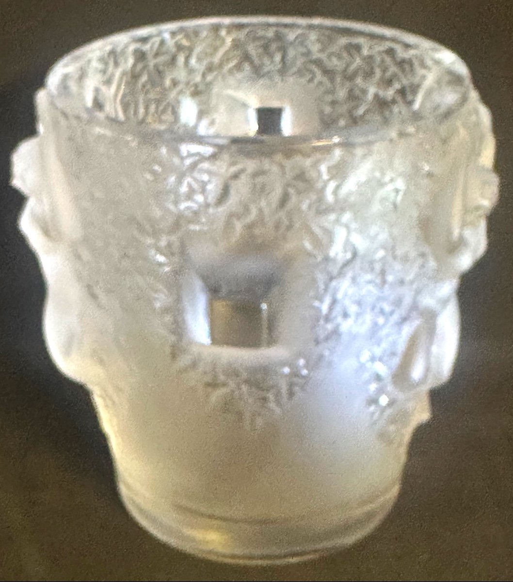 Lalique Champagne Bucket Ganymède Model In Crystal Signed Lalique France Circa 1970 -photo-6