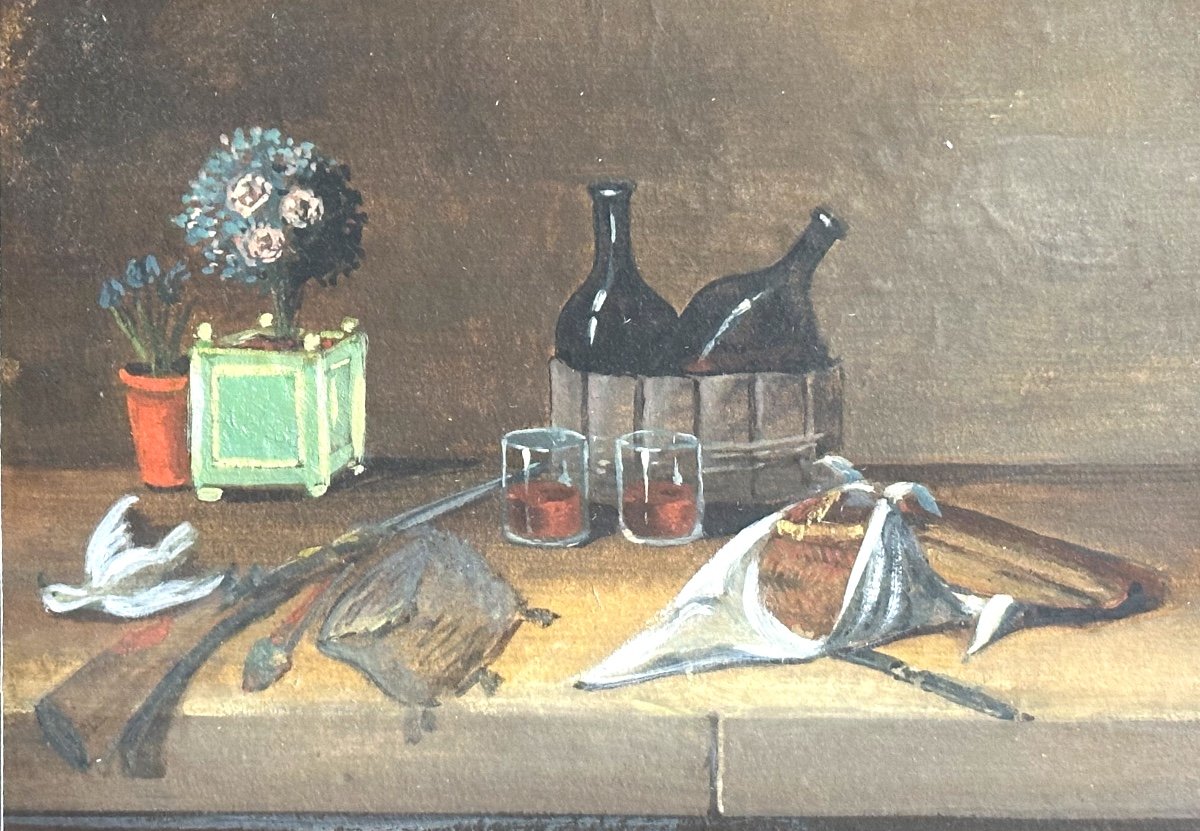 Johann Rudolf Feyerabend Dit Lelong 1779-1814 Still Life Return From Hunting Gouache /2