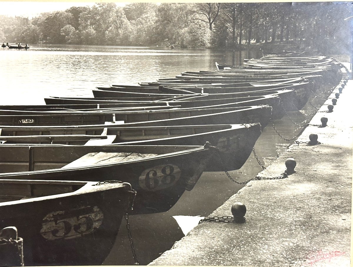 Georges BOYER Lyon XXe Grande photographie Barques au repos Exposition 1952 Photo cinétique /60-photo-3